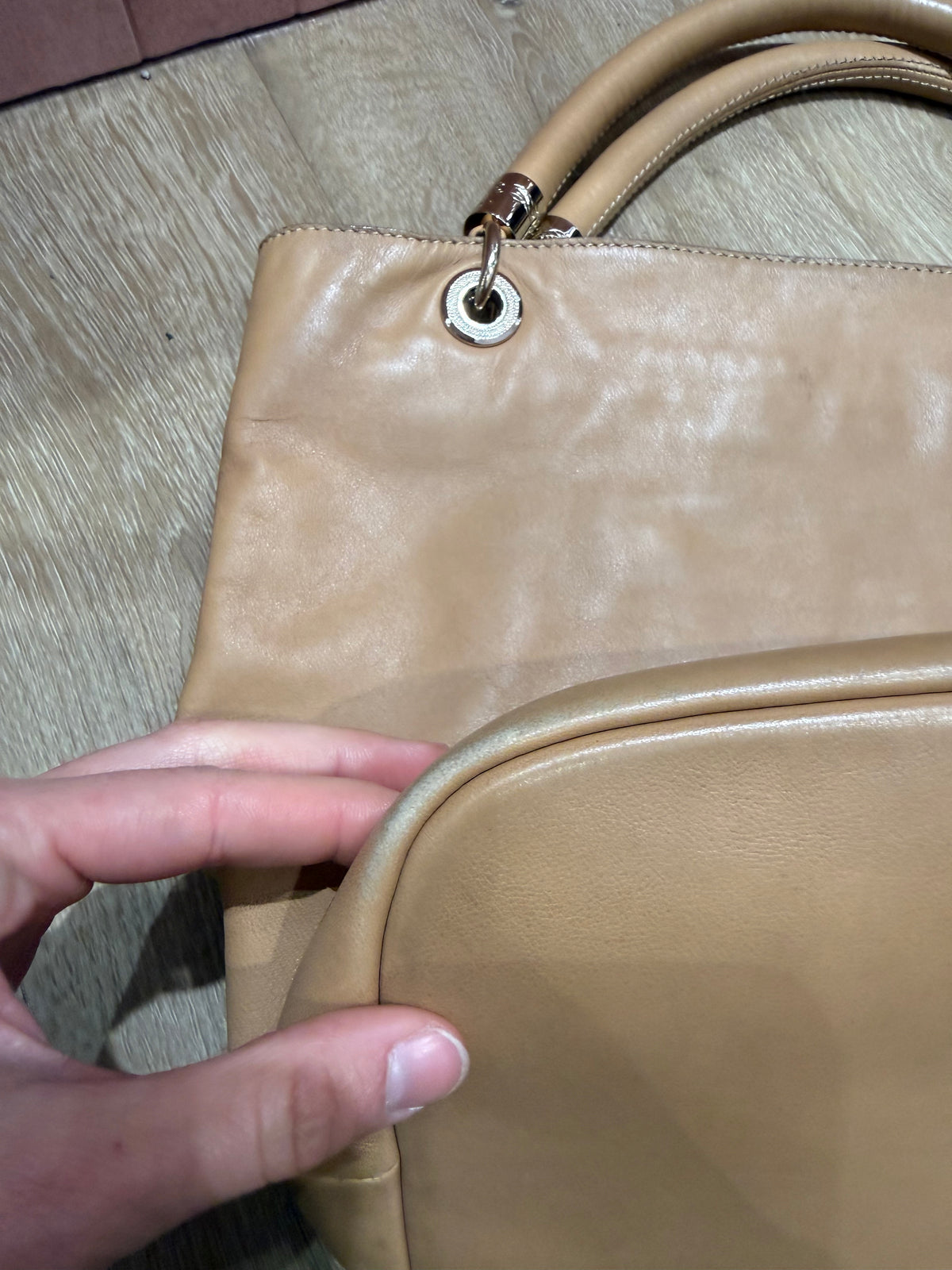 Sac cabas cuir camel Lancel