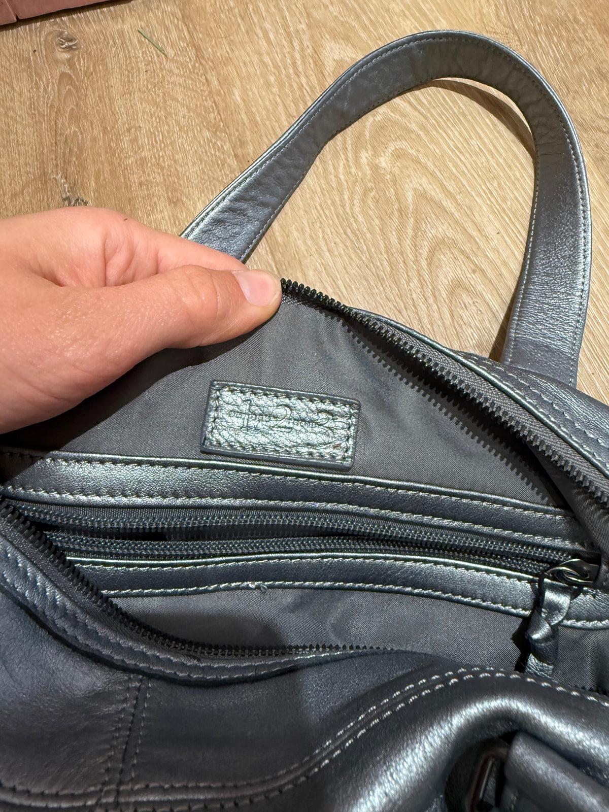 Sac maison123 cuir argenté