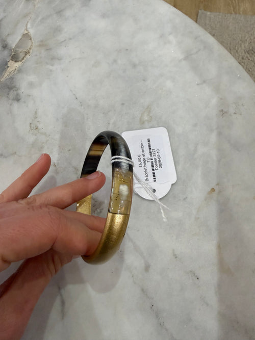 Bracelet beige et ambre - TU