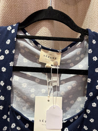 Débardeur bleu marine à pois blancs Sézane T.S