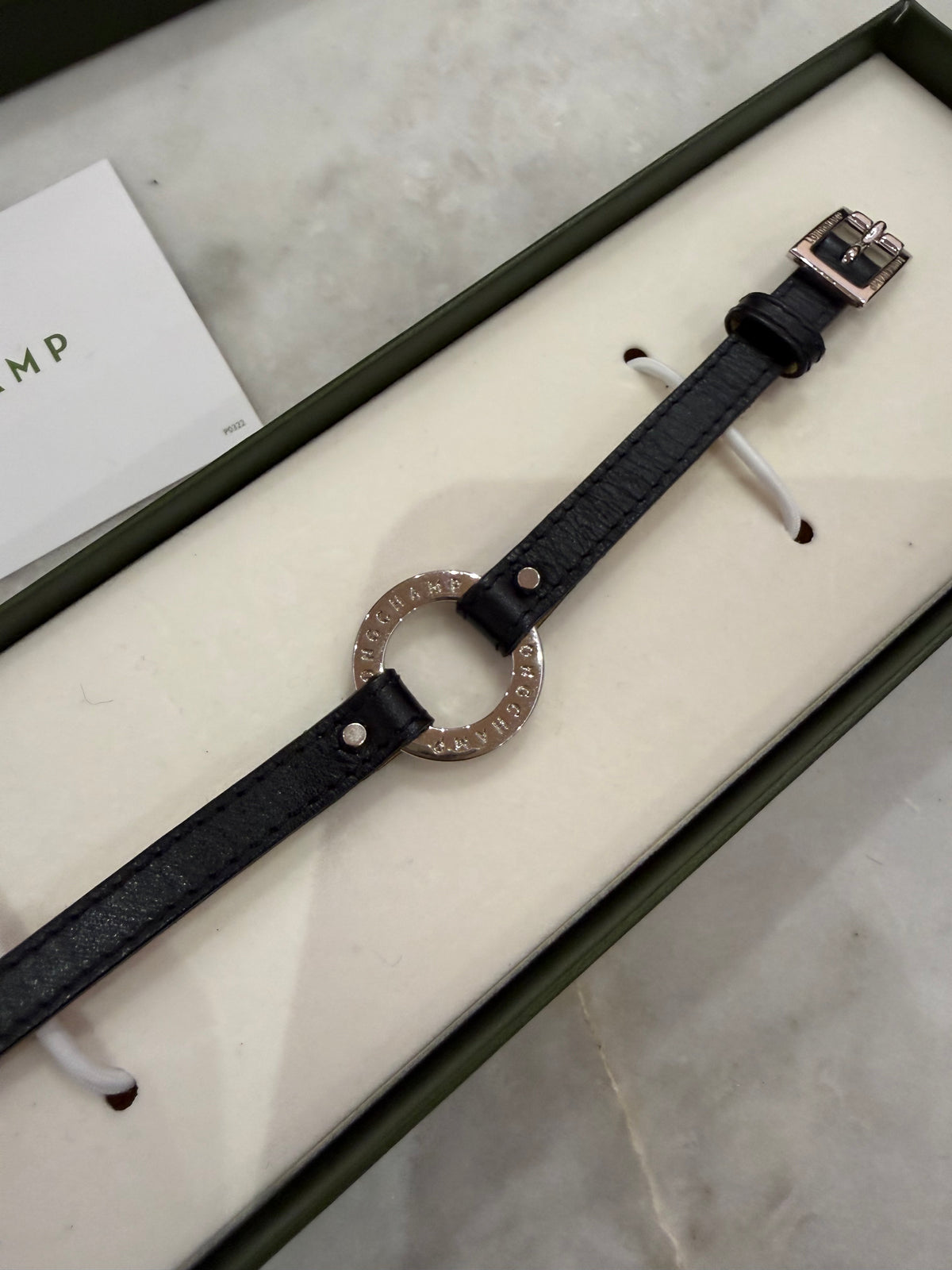 Bracelet noir en cuir Longchamp