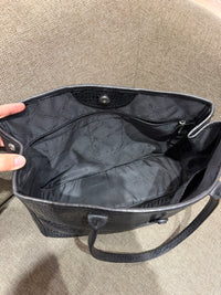 Sac cabas Longchamp noir effet croco 10/10