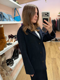 Manteau bleu nuit  Gérard Darel T.38 angora laine