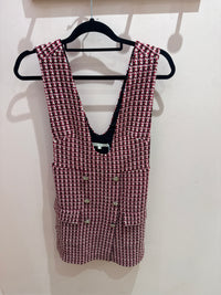 Robe rouge débardeur tweed