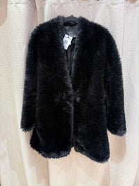 Manteau noir fausse fourrure Mango T.XL