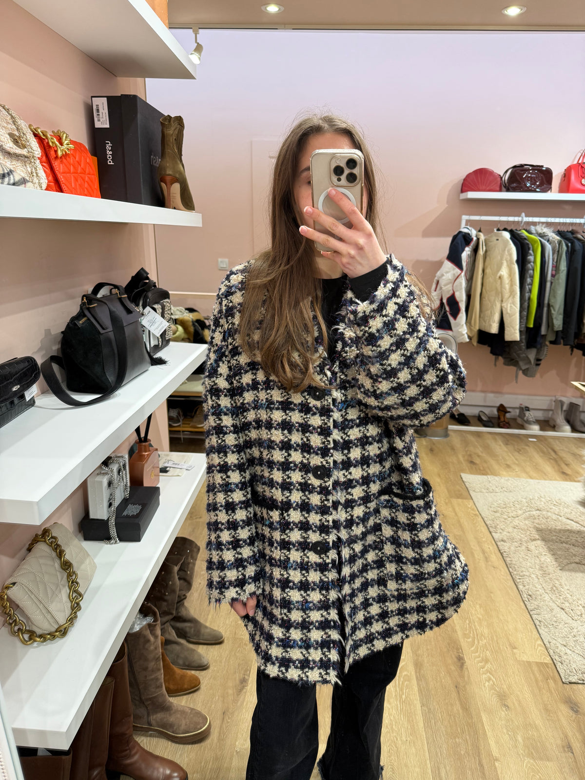 Veste tweed beige bleu Forte Forte T.M