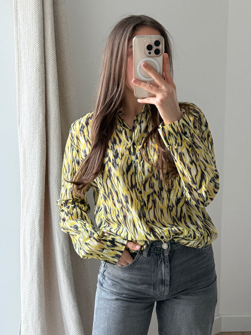 One Step - Chemise jaune zèbre ML - jaune zèbre - 44