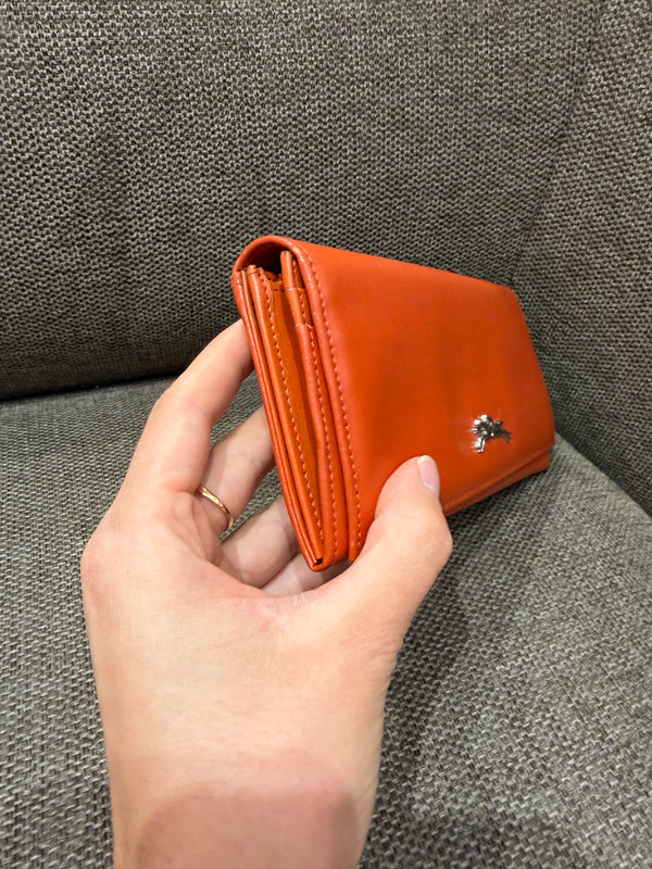 Porte-feuille Longchamp orange en cuir