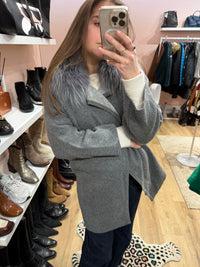 Gilet gris Weill T.44 fourrure / laine / cachemire