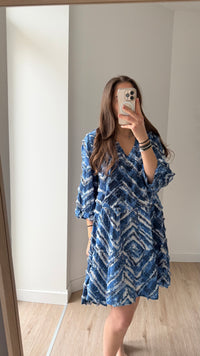 Robe bleue et blanche Weill Taille T.40