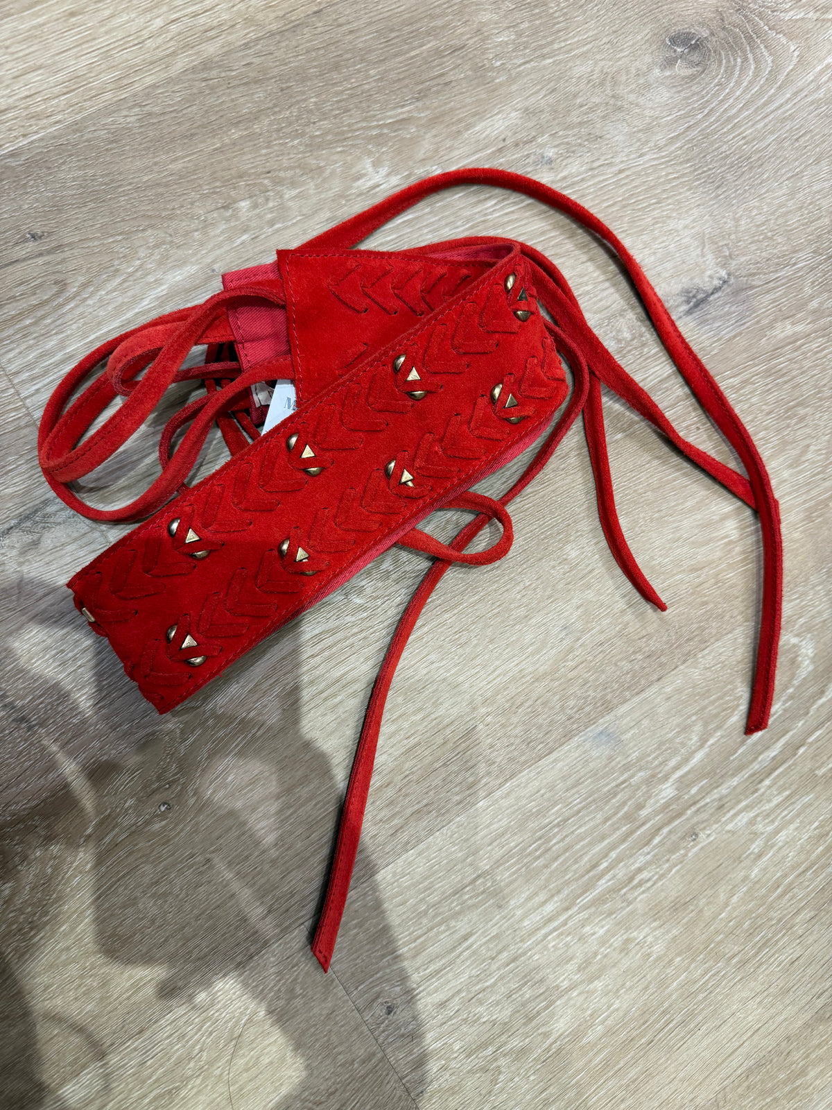 Ceinture rouge Maje cuir T.U