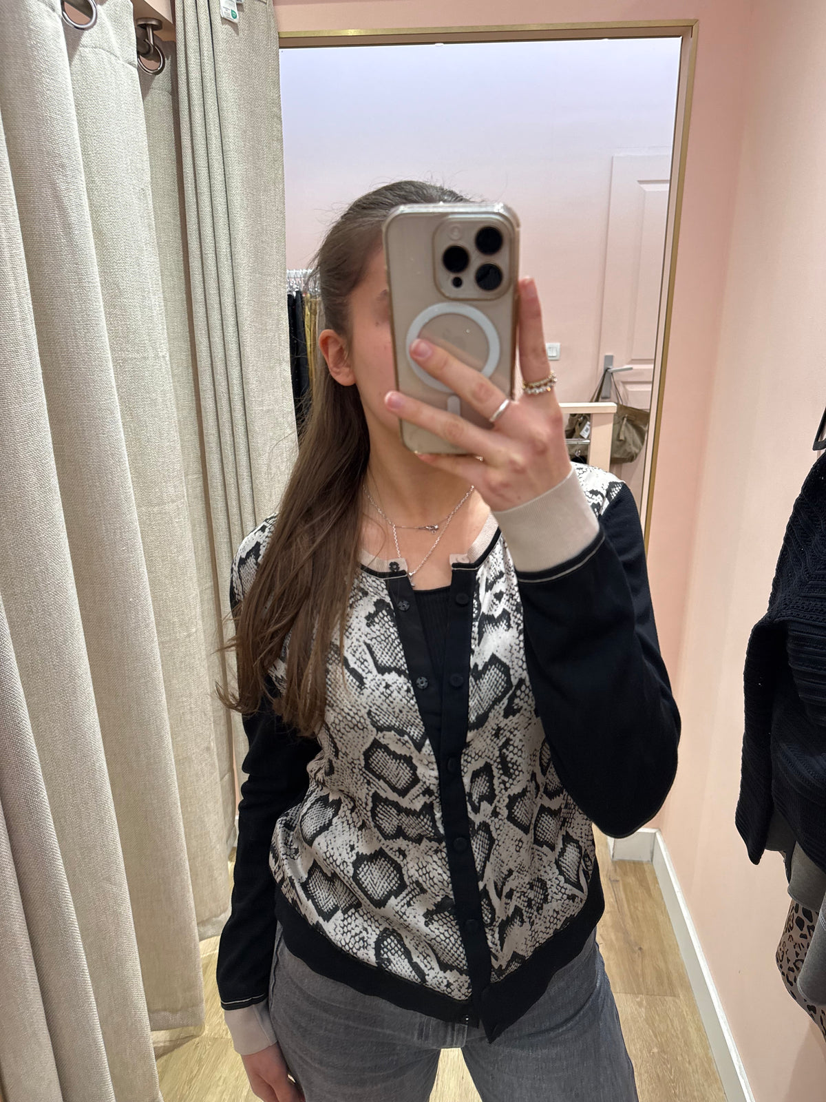Gilet beige noir serpent Paul Ka Taille TL