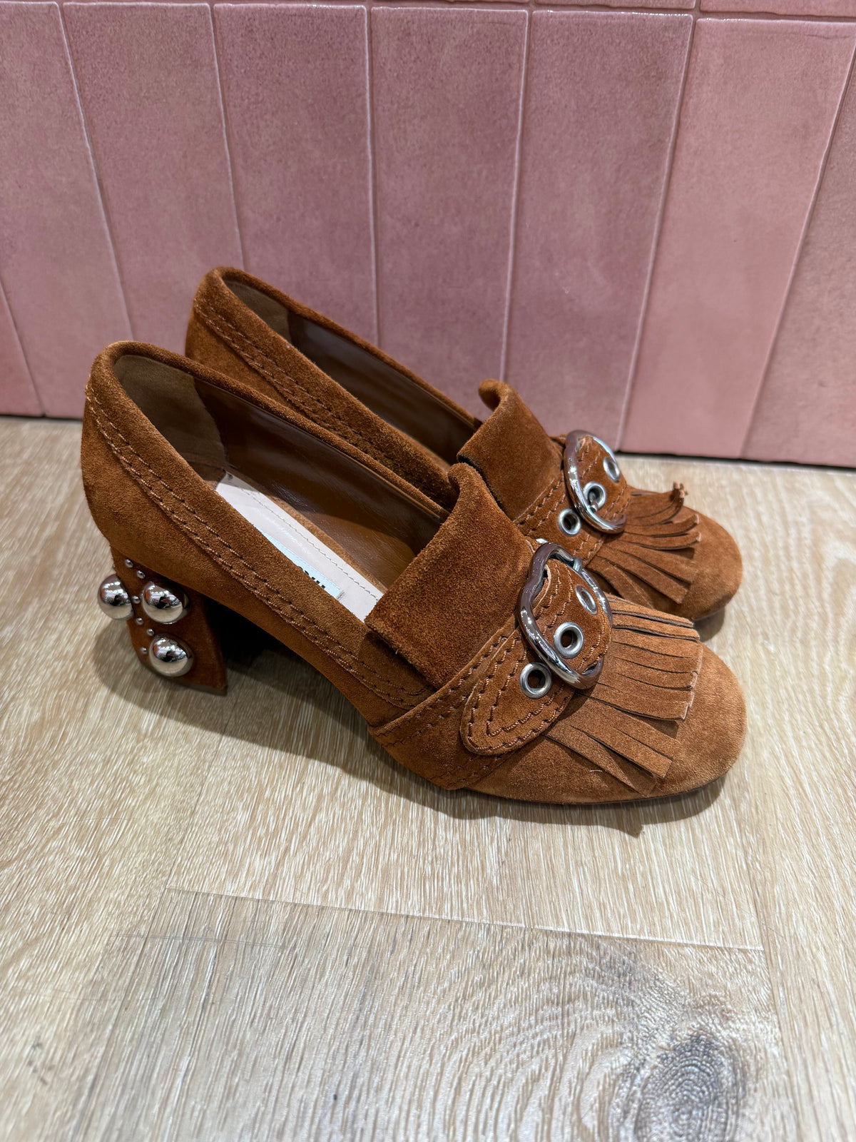 Mocassins miu miu 38,5 daim