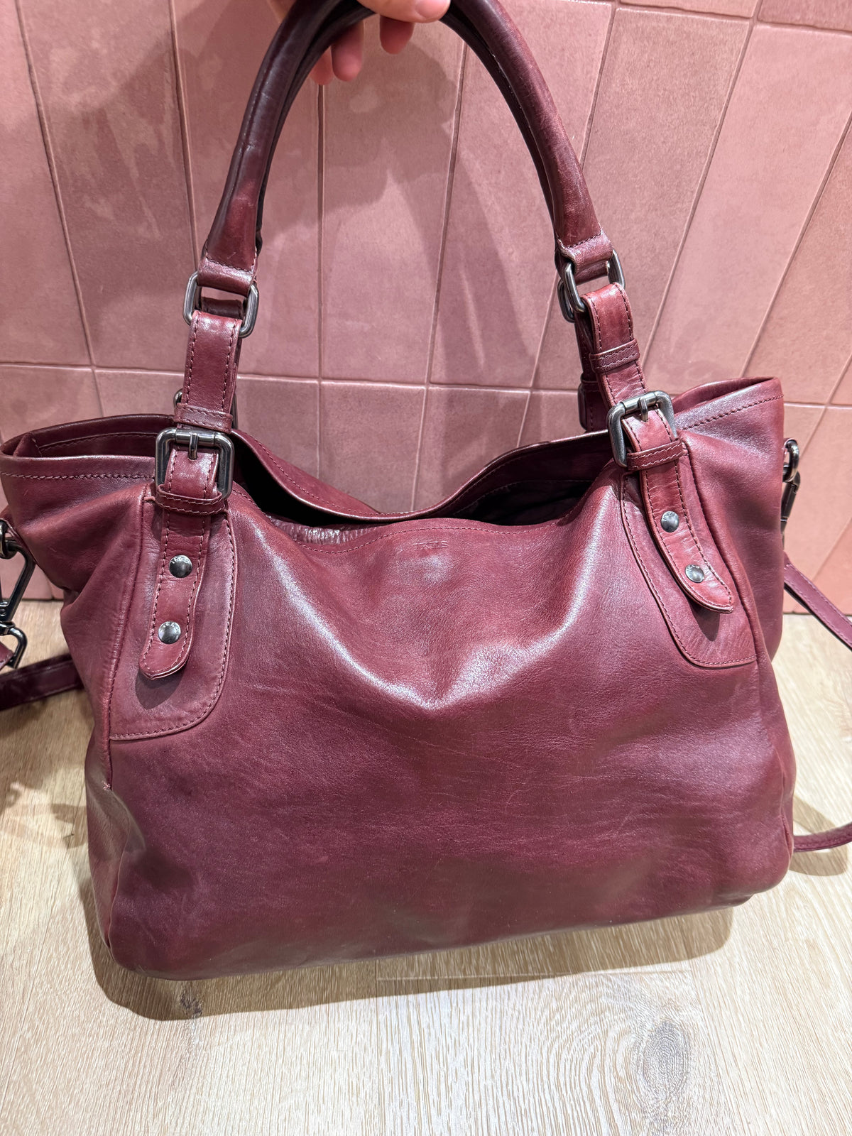 Sac IKKS bordeaux cabas cuir TU