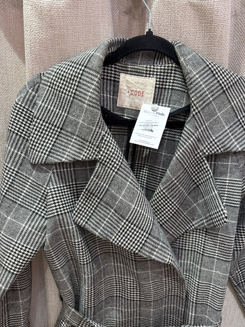 Trench pied-de-poule gris I.Code T.36