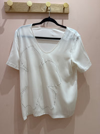 debardeur blanc bi matiere marccain Taille M