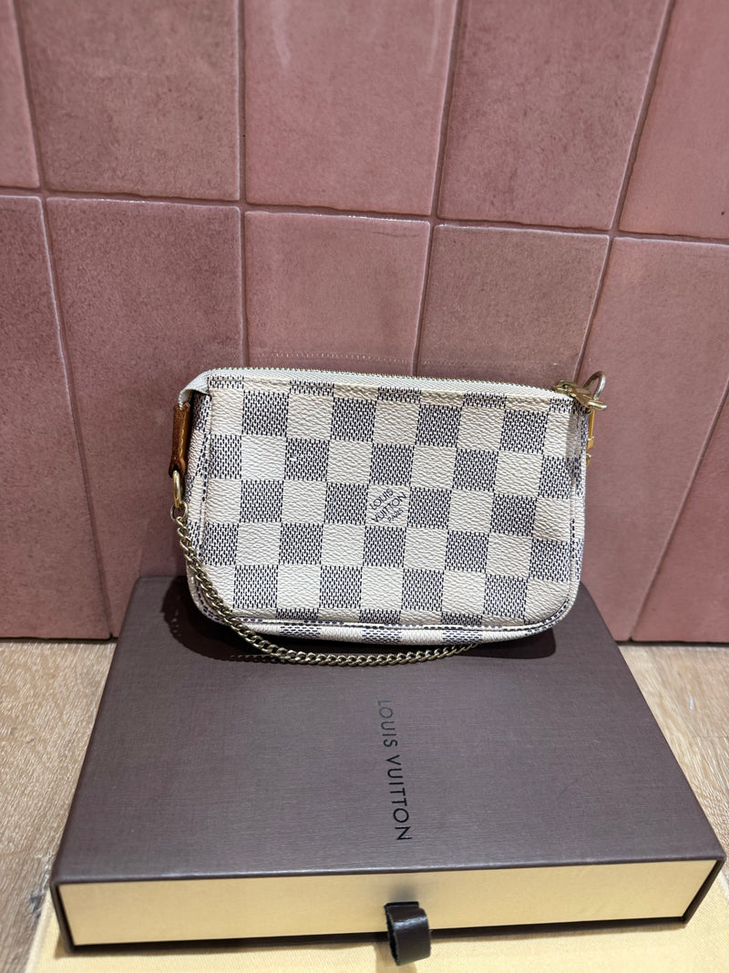 Mini pochette Louis Vuitton damier avec azur