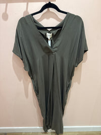 Robe en soie kaki Toupy T.S/M