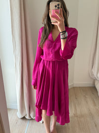 Robe rose satin Maje T.L