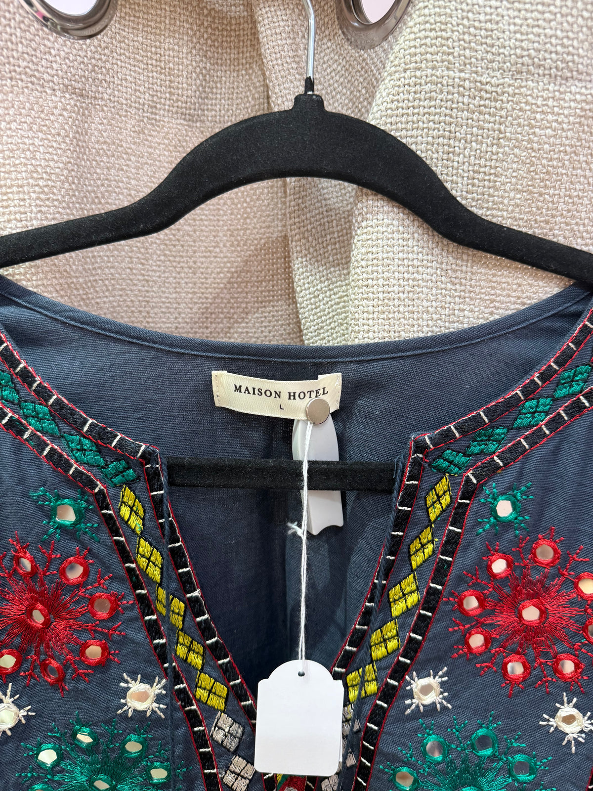 Maison Hôtel Bleu marine T.L - Blouse brodée 08/07