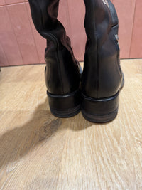 Bottes noires à clous en cuir lisse Semerdjian T.37 27/08