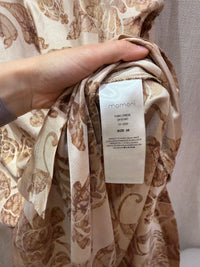 Robe longue en soie beige et marron Momoni T.XL 17/06