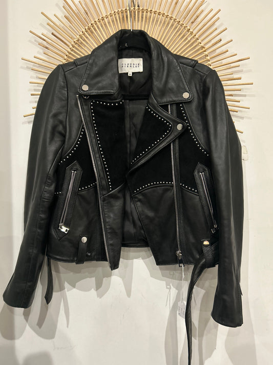 Veste Perfecto en cuir Claudie Pierlot Taille 40