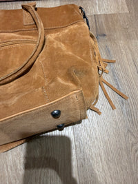 Sac indien à franges en daim fuchsia 27/05
