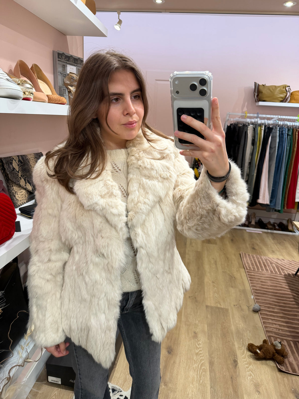Manteau vraie fourrure lapin T.38/40 18/08