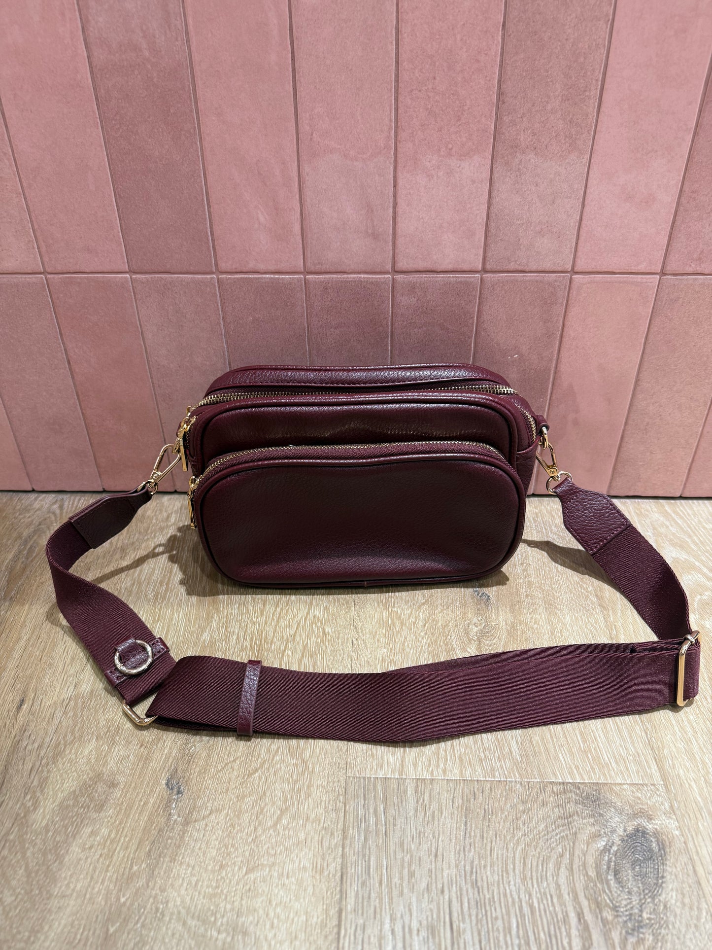Sac la redoute bordeaux simili cuir