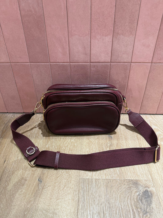Sac la redoute bordeaux simili cuir