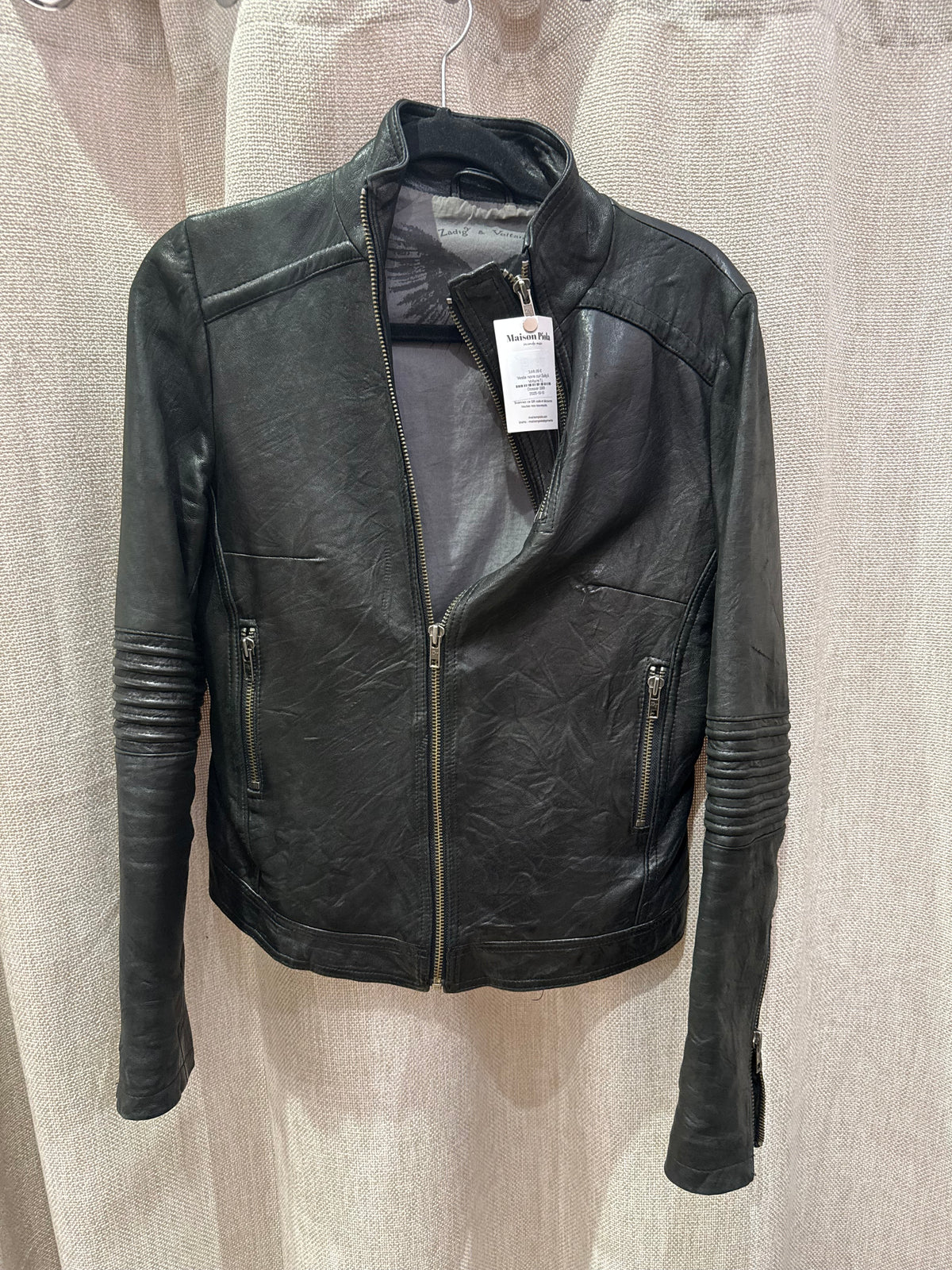 Veste noire cuir Zadig & Voltaire T.L