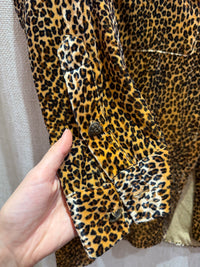 Robe chemise en velours marron motif léopard The Kooples T.S 20/09