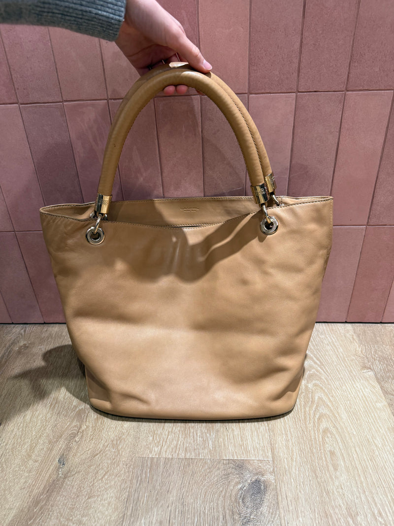 Sac cabas cuir camel Lancel
