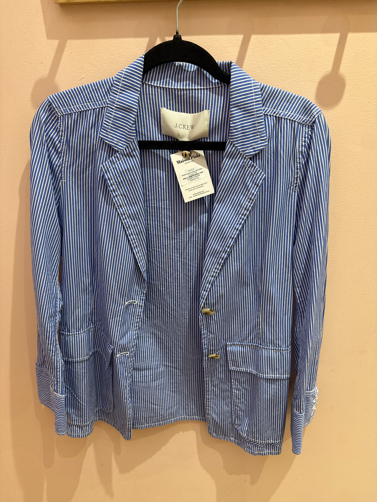 Veste rayures blanches bleu J.Crew T.M