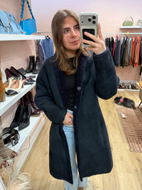 Manteau bleu nuit peau lainé Gérard Darel T.38 (L) 14/09