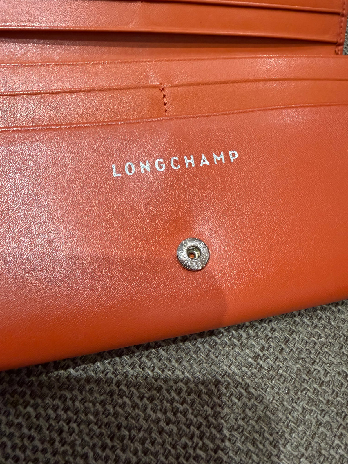 Porte-feuille Longchamp orange en cuir