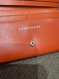 Porte-feuille Longchamp orange en cuir