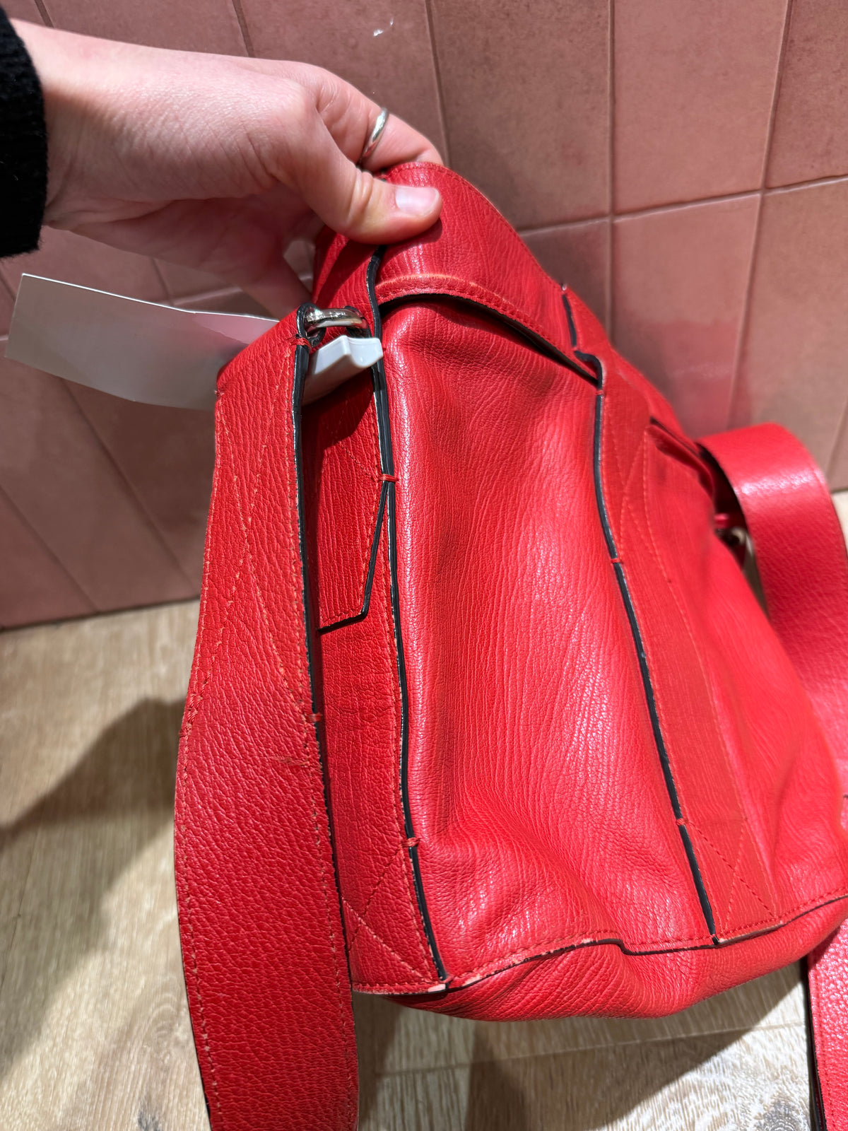 Sac Lancel rouge cuir