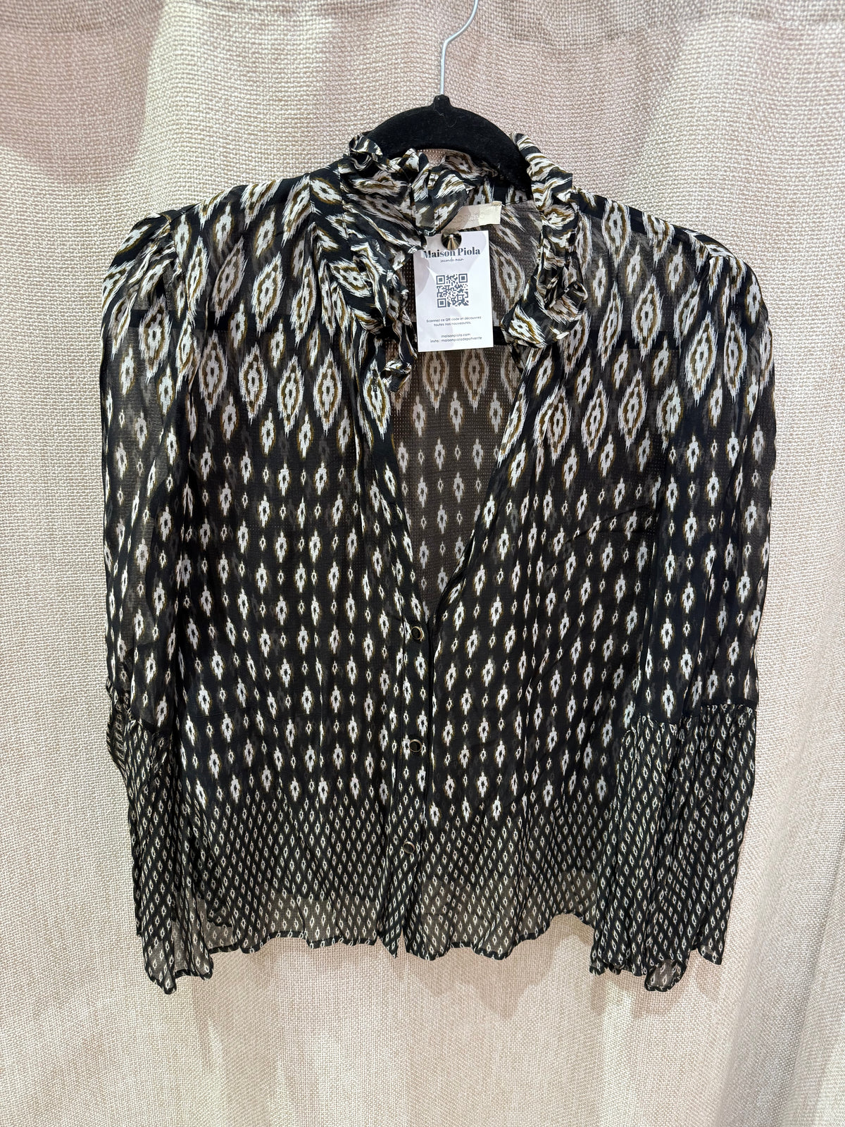 Blouse Vanessa Bruno Noir Beige T.38