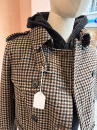 Veste en laine marron pied-de-poule Zara T.M 10/09