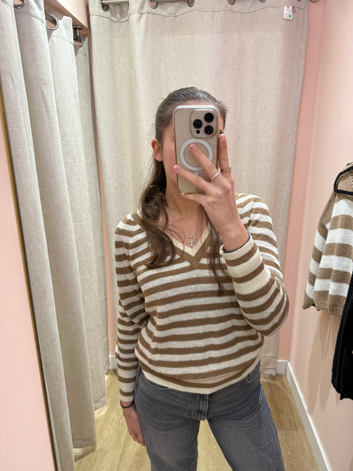 top Mc camel et blanc comptoir des cotonniers rayures Taille S