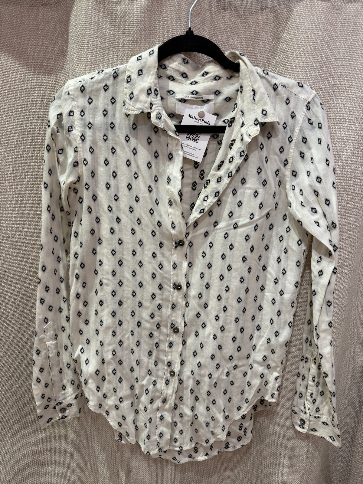 Chemise Pomandère Noir Blanche T.36