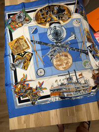 Foulard bleu Hermès 15/10