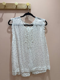 Débardeur Blanc et pois bleu marine Voodoo T.38