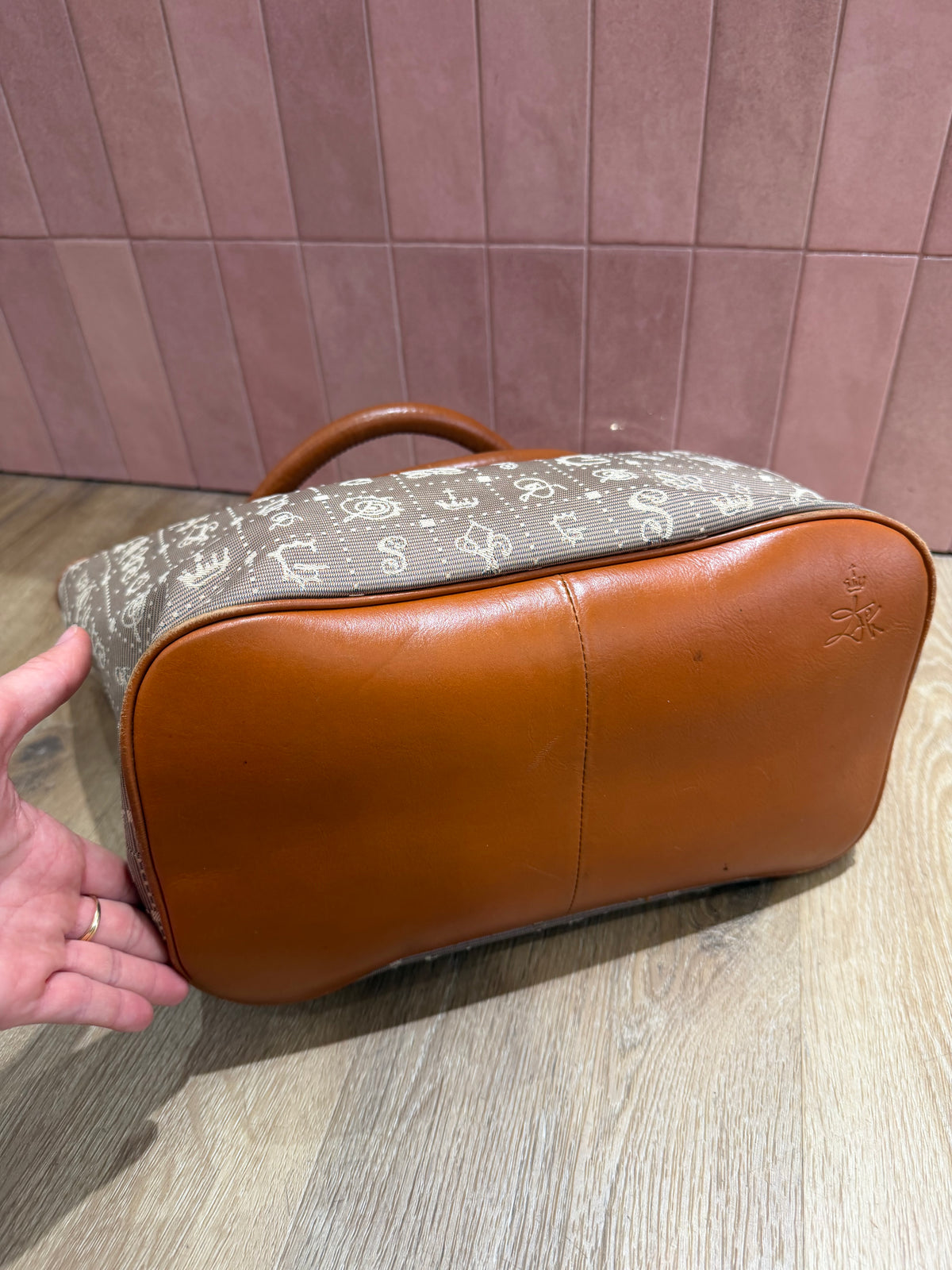 Sac beige et orange Lancel 21/10