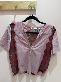 Sandro Top blanc rayures rouges T.M