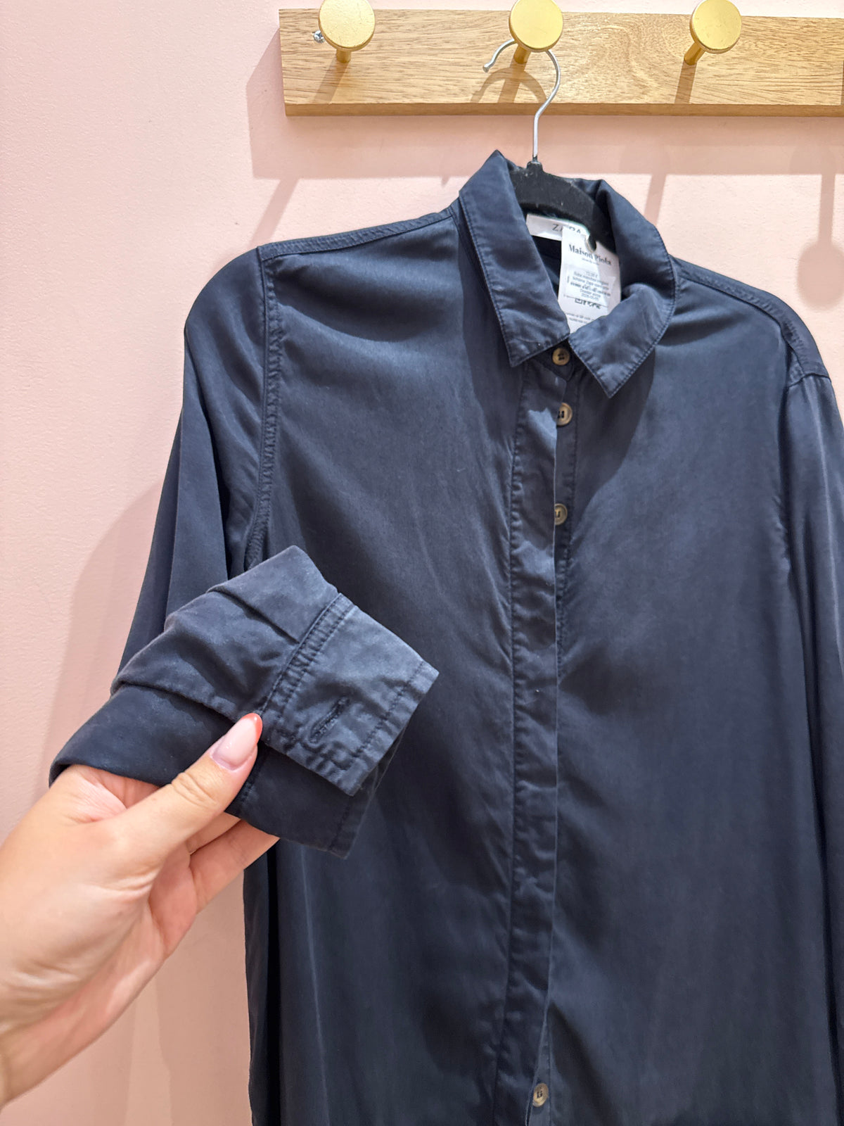Robe manches longues bohème Zapa noire unie T.40
