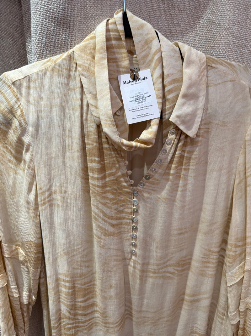 Robe beige motif feuille Yaya T.S