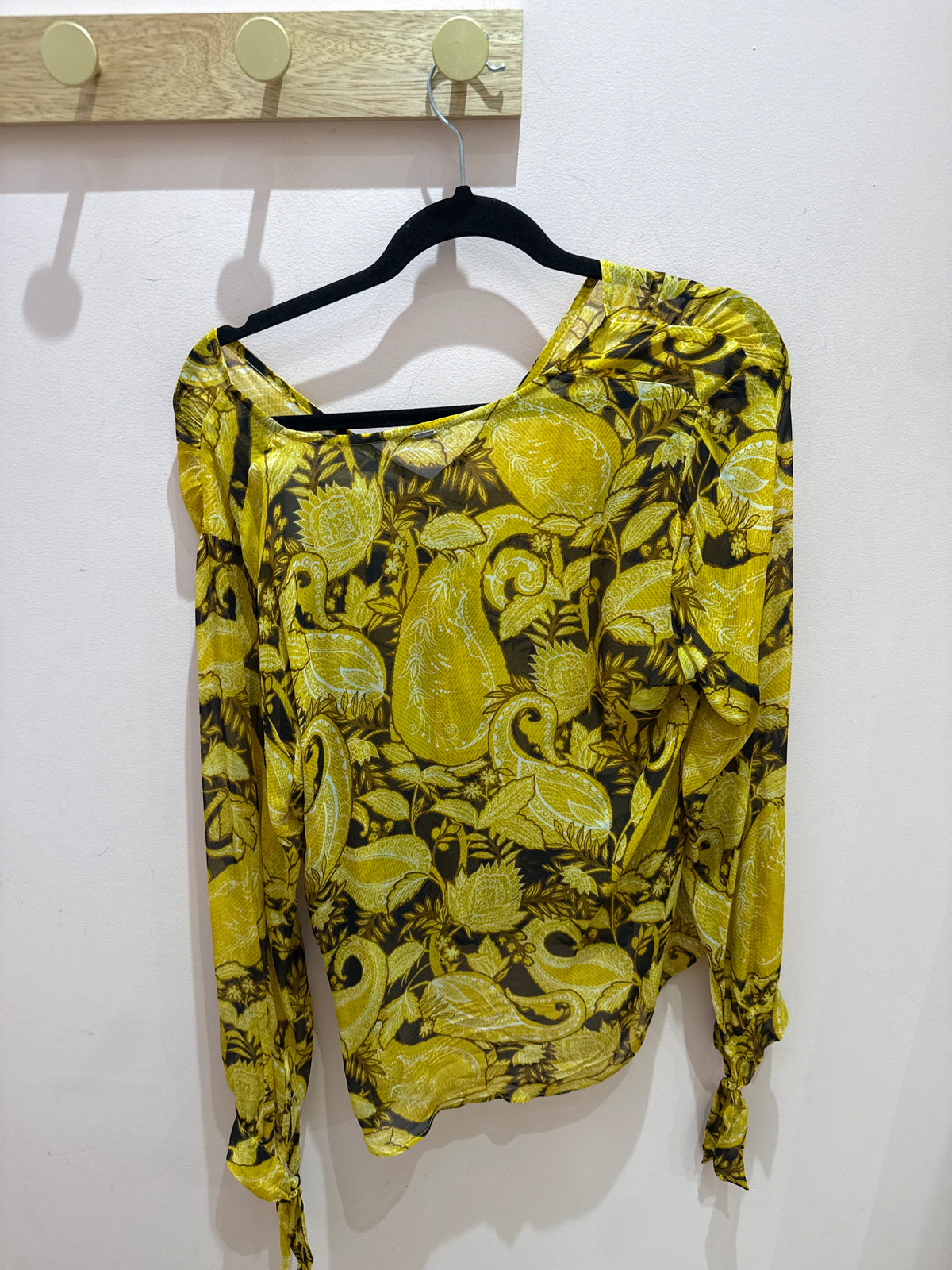 Blouse manches longues IKKS jaune et noir T.42